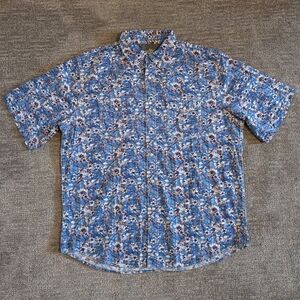 Wrangler 20X Competition Advanced Comfort Blue Floral Pearl Snap Rodeo Shirt XL